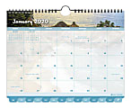 Day-Timer® Coastlines® Tabbed Monthly Wall Calendar, 11" x 8-1/2", January To December 2020, 113522001