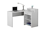 Monarch Specialties Contemporary Computer Desk With Corner Storage, White