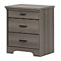 South Shore Versa Nightstand With Charging Station, 27-3/4"H x 23"W x 17-1/2"D, Gray Maple