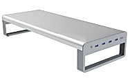 OTM Essentials Desktop Riser, 3”H x 21-7/16”W x 7-7/8”D, Silver