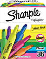 Sharpie Tank Highlighters, Chisel Point, Assorted Colors, Pack Of 36 Highlighters