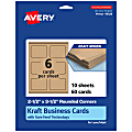 Avery® Printable Rounded Corner Business Cards With Sure Feed® Technology, Print-To-The-Edge, 2.5"x3.5", Kraft Brown, Pack Of 60 1 thumbnail image