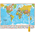 Round World Products Hemispheres Laminated World Maps, 38" x 51", Pack Of 2