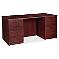 Lorell® Prominence 2.0 66"W Double-Pedestal Computer Desk, Mahogany 1 thumbnail image