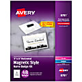 Avery® Magnetic Style Name Badge Kit, 3" x 4", White, Pack Of 48 Badges