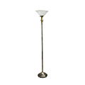 Lalia Home Classic 1-Light Torchiere Floor Lamp, 71"H, Antique Brass/White 1 thumbnail image