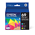 Epson® 69 DuraBrite® Ultra Cyan, Magenta, Yellow Ink Cartridges, Pack Of 3, T069520