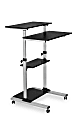 Mount-It! MI-7940 Mobile 37"W Stand-Up Desk, Silver