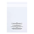 Partners Brand 1.5 Mil Resealable Suffocation Warning Poly Bags, 9" x 12", Clear, Case Of 1000