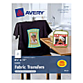 Avery® Dark T-Shirt Transfers For Inkjet Printers, 8 1/2" x 11", Pack Of 5