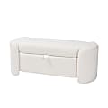 Baxton Studio Oakes Wood Storage Bench, Ivory