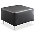 Lorell® Fuze Modular Bonded Leather Ottoman Bench, Black