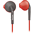 Philips ActionFit Sports In Ear Headphones - Stereo - Orange, Gray - Mini-phone - Wired - 32 Ohm - 30 Hz 20 kHz - Gold Plated Connector - Earbud - Binaural - In-ear - 3.28 ft Cable