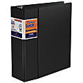 Stride® QuickFit® Space-Saving Commercial 3-Ring Binder, 4" D-Rings, 39% Recycled, Black 1 thumbnail image