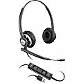 Poly EncorePro 725 USB-A Stereo Headset TAA - Stereo - USB Type A - Wired - On-ear - Binaural - Ear-cup - 2.92 ft Cable - Omni-directional, Noise Cancelling Microphone - Noise Canceling - Black - TAA Compliant