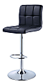 Powell Quilted Faux Leather Bar Stool, Black/Chrome 1 thumbnail image