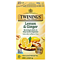 Twinings® Lemon & Ginger Herbal Decaffeinated Tea Bags, 1.32 Oz, Box Of 25