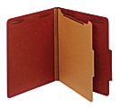 Office Depot® Classification Folder, 1 Divider, Letter Size (8-1/2" x 11"), 1-3/4" Expansion, Red 1 thumbnail image