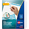Avery® Customizable Index Maker® Extra-Wide Dividers For 3 Ring Binder, Easy Print & Apply Clear Label Strip, 5 Tab, Pack Of 5 Sets