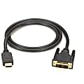 Black Box HDMI to DVI-D Cable - 9.84 ft DVI/HDMI A/V Cable for Digital TV, DVD, HDTV Set-top Boxes, Switch - First End: 1 x HDMI Male Digital Audio/Video - Second End: 1 x DVI-D Male Digital Video - Shielding - Gold Plated Connector - 28 AWG - Black