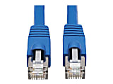 Tripp Lite Cat6a Patch Cable F/UTP Snagless w/ PoE 10G CMR-LP Blue M/M 50ft - First End: 1 x RJ-45 Male Network - Second End: 1 x RJ-45 Male Network - 1.25 GB/s - Patch Cable - Shielding - Gold Plated Contact - Blue