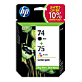 HP 74/75, Black/Tricolor Ink Cartridges (SD419AN), Pack Of 2 1 thumbnail image