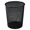 United Receptacle 30% Recycled Steel Mesh Round Wastebasket, 5 Gallons, Black