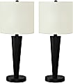 Monarch Specialties Shawn Table Lamps, 24”H, Ivory/Black, Set Of 2 Lamps