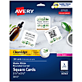 Avery® Clean Edge® Printable Square Cards With Sure Feed Technology & Rounded Corners, 2.5" x 2.5", White, 180 Blank Cards For Laser Printers 1 thumbnail image