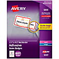 Avery® Flexible Name Badge Labels, 2 1/3" x 3 3/8", White With Red Border, Box Of 400 1 thumbnail image