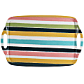 Gibson Home Tropical Sway Melamine Serving Tray, 19”, Multicolor Stripe 1 thumbnail image