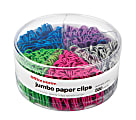 Office Depot® Brand Jumbo Paper Clips, 1-7/8", 20-Sheet Capacity, Assorted Colors, Pack Of 500 Clips