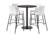 KFI Studios Proof Bistro Round Pedestal Table With Imme Barstools, 4 Barstools, Cafelle/Black/White Stools, 840031940360 1 thumbnail image