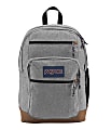 JanSport® Cool Student Backpack With 15" Laptop Pocket, Gray Letterman Poly