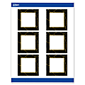 Avery® Printable Labels With Sure Feed® Technology, S00-ETD, Square, 3" x 3", Matte White With Preprinted Black/Gold Vein Border, Pack Of 60 1 thumbnail image