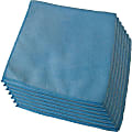 Genuine Joe General Purpose Microfiber Cloth - Cloth - 16" Width x 16" Length - 12 / Bag - Blue