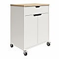 Ameriwood™ Home Systembuild Evolution Versa 1-Drawer Storage Cart With Locking Casters, 35-9/16” x 27-11/16”, White/Weathered Oak