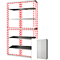 Paperflow USA easyOffice 80" Storage Cabinet, 6 shelf, 43 5/6" x 16 5/16", Gray 1 thumbnail image
