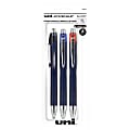 uni-ball® Jetstream™ RT Retractable Ballpoint Pens, Fine Point, 0.7 mm, Blue Barrels, Assorted Ink Colors, Pack Of 3