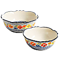 Gibson Home Luxembourg 2-Piece Stoneware Bowl Set, Multicolor