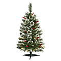 Nearly Natural Frosted Swiss Pine Artificial Christmas Tree, 3’H