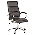 Bush Business Furniture Modelo Bonded Leather High-Back Office Chair, Dark Brown, Standard Delivery