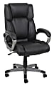 BarcaLounger Faux Leather High-Back Chair, Black/Silver 1 thumbnail image