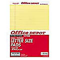 Office Depot® Brand Perforated Writing Pad, 8 1/2" x 11 3/4", Legal Ruled, 50 Sheets, Canary 1 thumbnail image