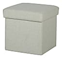 Realspace® Folding Cube Storage Footrest Ottoman Seat, 16"H x 16"W x 16"D, Cream 1 thumbnail image