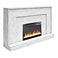 CosmoLiving by Cosmopolitan Liberty Mantel Fireplace, 31-15/16"H x 52-7/16"W x 11-3/4"D, White Marble