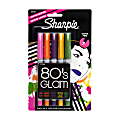 Sharpie® 80's Glam Permanent Markers, Ultra-Fine Point, Assorted Colors, Pack Of 5