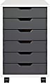 Trendfurn Omnia Wide Roll Cart, 6 Drawers, 25-3/4” x 16-1/8”, White/Gray 1 thumbnail image