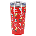 Peanuts Ho Ho Ho Stainless Steel Travel Tumbler With Clear Lid, 20 Oz, Jolly Red 1 thumbnail image