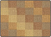 Flagship Carpets Basketweave Blocks Classroom Rug, 6' x 8 3/8', Brown 1 thumbnail image